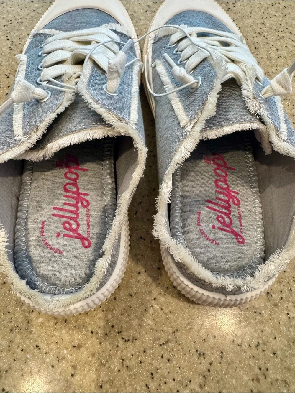 Jellypop Gray and White Women's Slip-in Lace-Up Sneakers